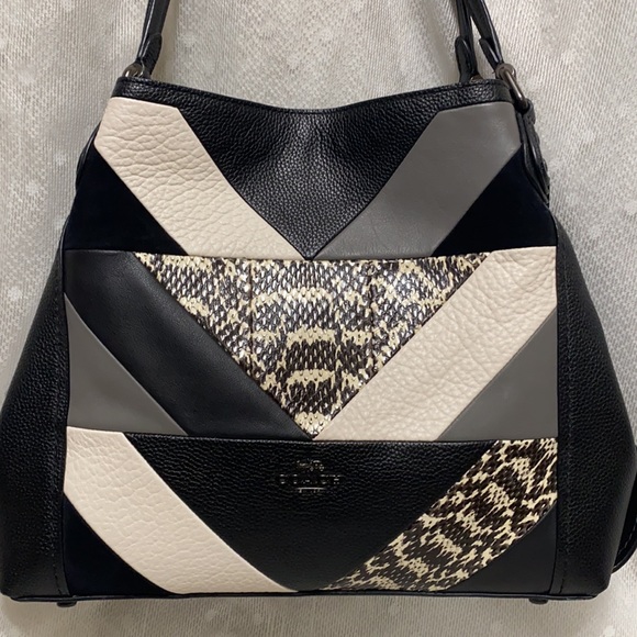 *SOLD* Coach Edie 31 Patchwork And Snakeskin Detail Shoulder Bag - Picture 3 of 17